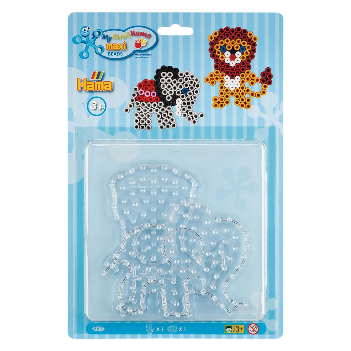 Hama ironing bead plates Maxi Leeuw and Elephant