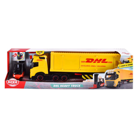 Dickie toys - vrachtwagen volvo dhl truck - heftruck