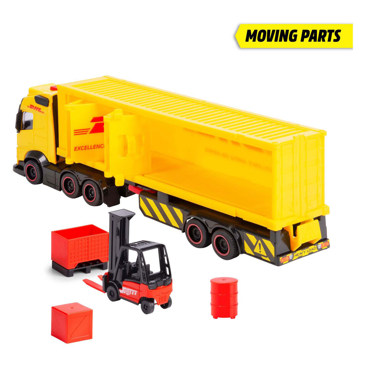 Dickie toys - vrachtwagen volvo dhl truck - heftruck