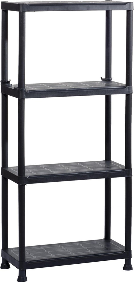 Keter stellingkast plus 60 4 - opbergrek met 4 planken - 60x30x135cm - zwart