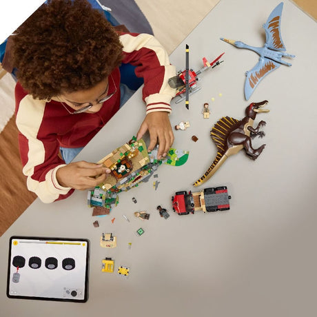 Lego jurassic world 76976 spinosaurus en quetzalcoatlus luchtmissie