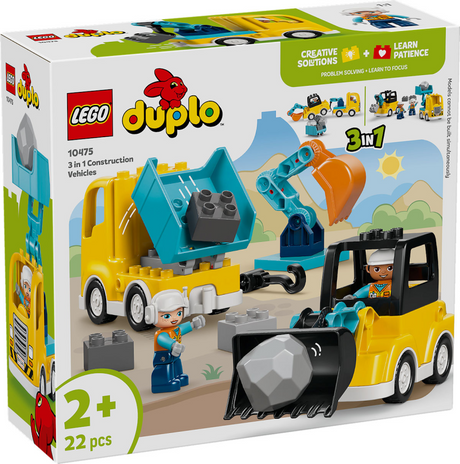 Lego duplo 3-in-1 bouwvoertuigen educatief speelgoed voor kinderen vanaf 2 jaar 10475