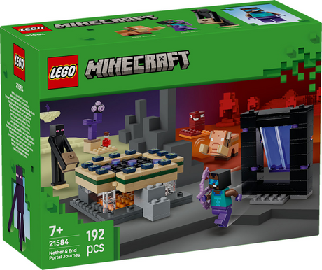 Lego minecraft reis naar de nether en het end-portaal