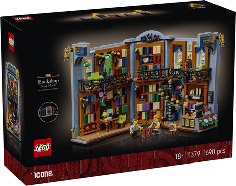 Lego icons boekensteun: boekhandel bouwpakket voor volwassenen en woondecoratie 11379