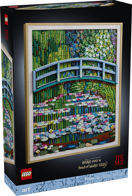 Lego art claude monet – brug over een vijver met waterlelies muurdecoratie bouwpakket voor volwassenen 31220