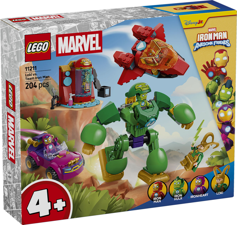 Lego ® ǀ marvel iron man en zijn fantastische vriendjes loki tegen team iron man - cadeau voor kinderen vanaf 4 jaar - 11211