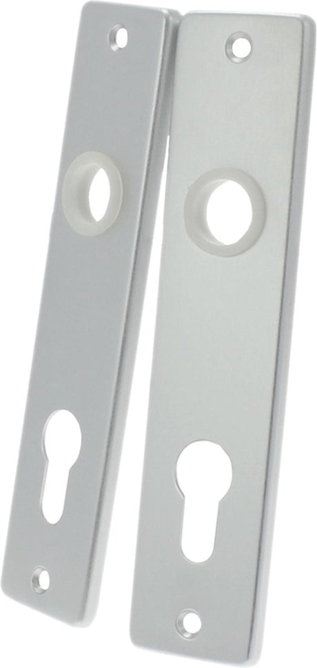 Starx kortschild profielcilinder pc72 - deurschild met cilindergat - aluminium geëloxeerd - hartafstand 72 mm - 180 x 41 mm - inclusief nylon lagers en patentboutjes - zilver