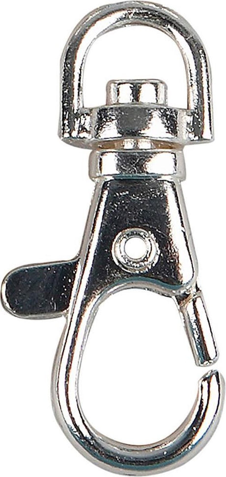 Creativ company karabijnsluiting sleutelhanger, 40 mm, verzilverd, 15 stuk