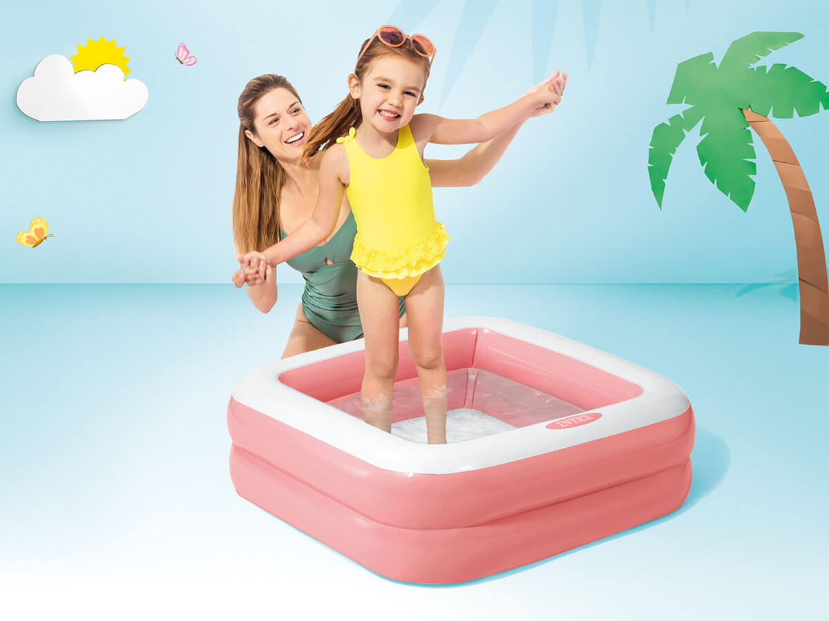 Intex fyrkantig baby pool blå