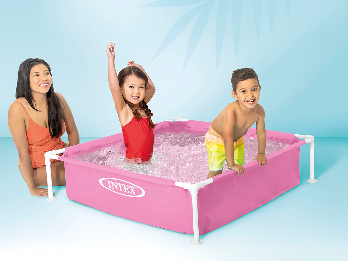 Intex children's pool with frame pink