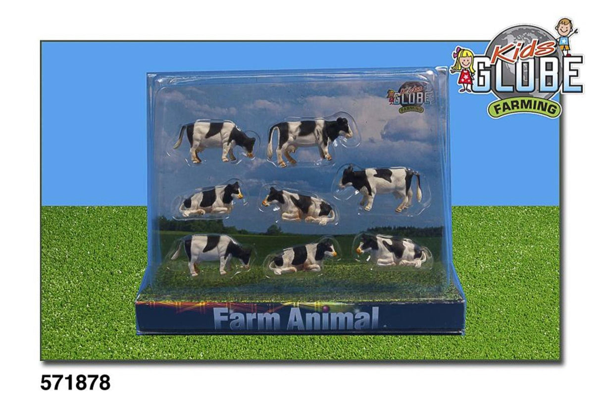 Kids globe koe 1:87 zwart wit