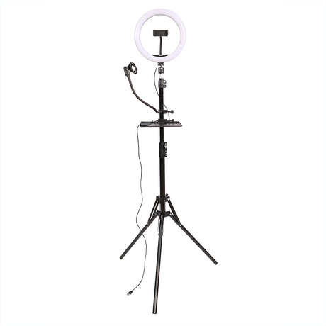 Studioking led vlog set sk-k190 met ringlamp en microfoonhouder