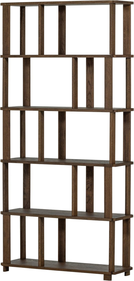 Woood riss boekenkast - eikenhout - naturel - 186x90x30