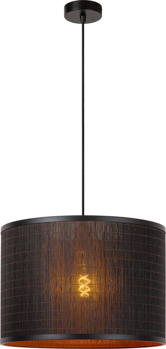 Lucide tagalog - hanglamp - ø 40 cm - 1xe27 - zwart - japandi