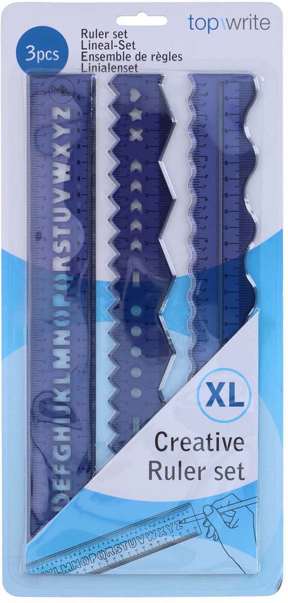 Linialenset creatief 30cm, 3dlg.
