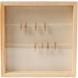 Creativ company houten 3d lijst waslijnen met knijpers 23x23 cm