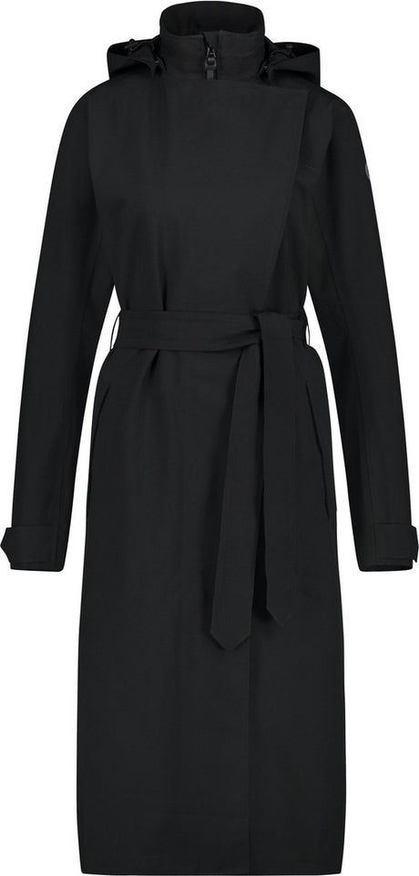 Agu trench coat long regenjas urban outdoor dames - zwart - s