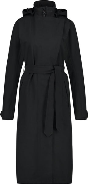 Agu trench coat long regenjas dames waterdicht - zwart - waterkolom 5.000 mm - afneembare capuchon m