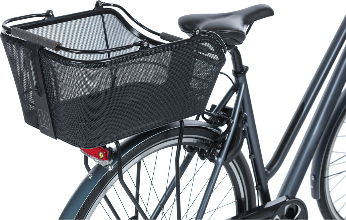 Basil Cento Tech Fiber Nordlicht Mik - Bicycle Basket - På baksiden - Solid svart