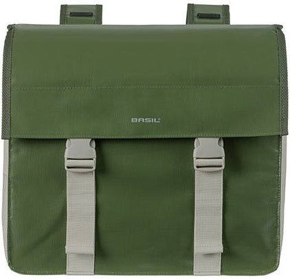 Borsa per biciclette a doppia bicicletta di carico urbano basilico - poliestere di teloni impermeabili - sabbia verde - 48-53L