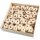 Creativ company vogelhuis, h: 7 cm, populier, 60 assorti