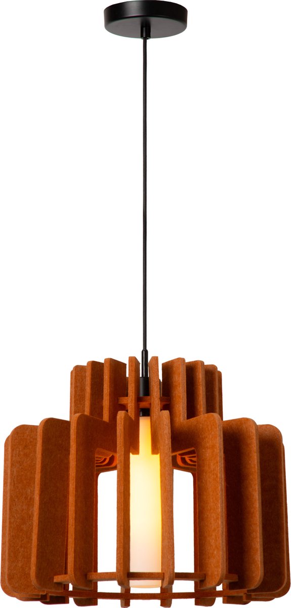Lucide rollo - hanglamp - 1xe27 - terracotta - japandi
