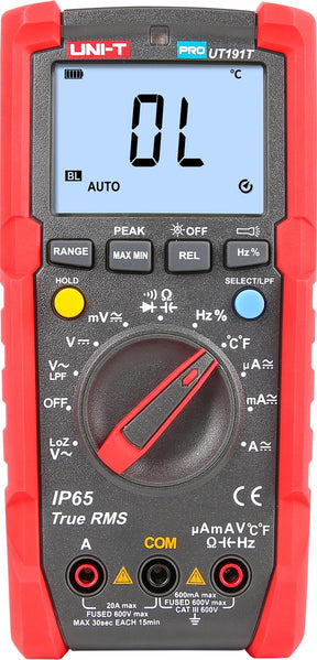 Uni-t pro ut191t - multifunctionele multimeter - true rms - ip65 - zuurvast