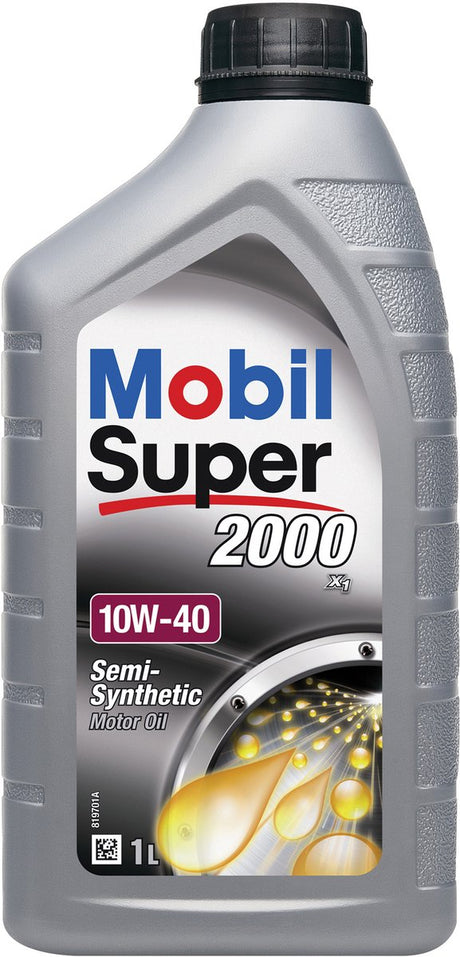 Mobil super 2000 x1 10w40 motorolie - semi-synthetisch - slijtagebescherming - koude start prestaties - 1 liter
