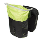 Miles de albahaca doble bolsa - bolsa de bicicleta doble impermeable, unisex, deportivo, zwart -limoen