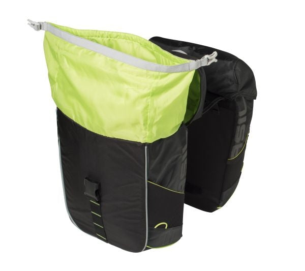 Boba doble de millas Basil Bolsa de bicicleta impermeable, unisex, Sporty, Zwart-Limoen