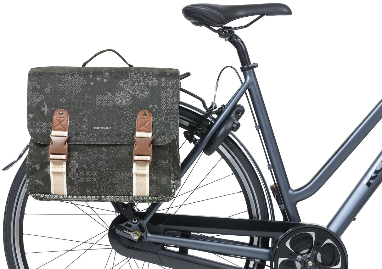 Basil Bohème bolso de bicicleta doble verde 35L