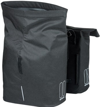 Basil City Double Bicycle Borsa - Acqua - Polyester Repellent - Black - Universal Bridge System - 28-32L