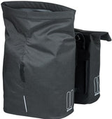 Basil City Double Bicycle Borsa - Acqua - Polyester Repellent - Black - Universal Bridge System - 28-32L