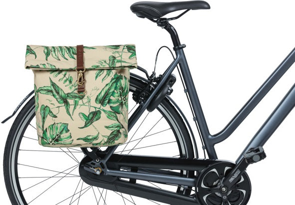 Sac double à vélo de basilic, animal de compagnie recyclé, repliement de retenue à l'eau, unisexe, vélo, beige de sable