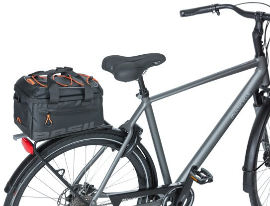 Basil Miles Tarpaulin Bagage Procet Bag Mik - Sporty Black Bicycle Crepas, vandtæt, 7L indhold