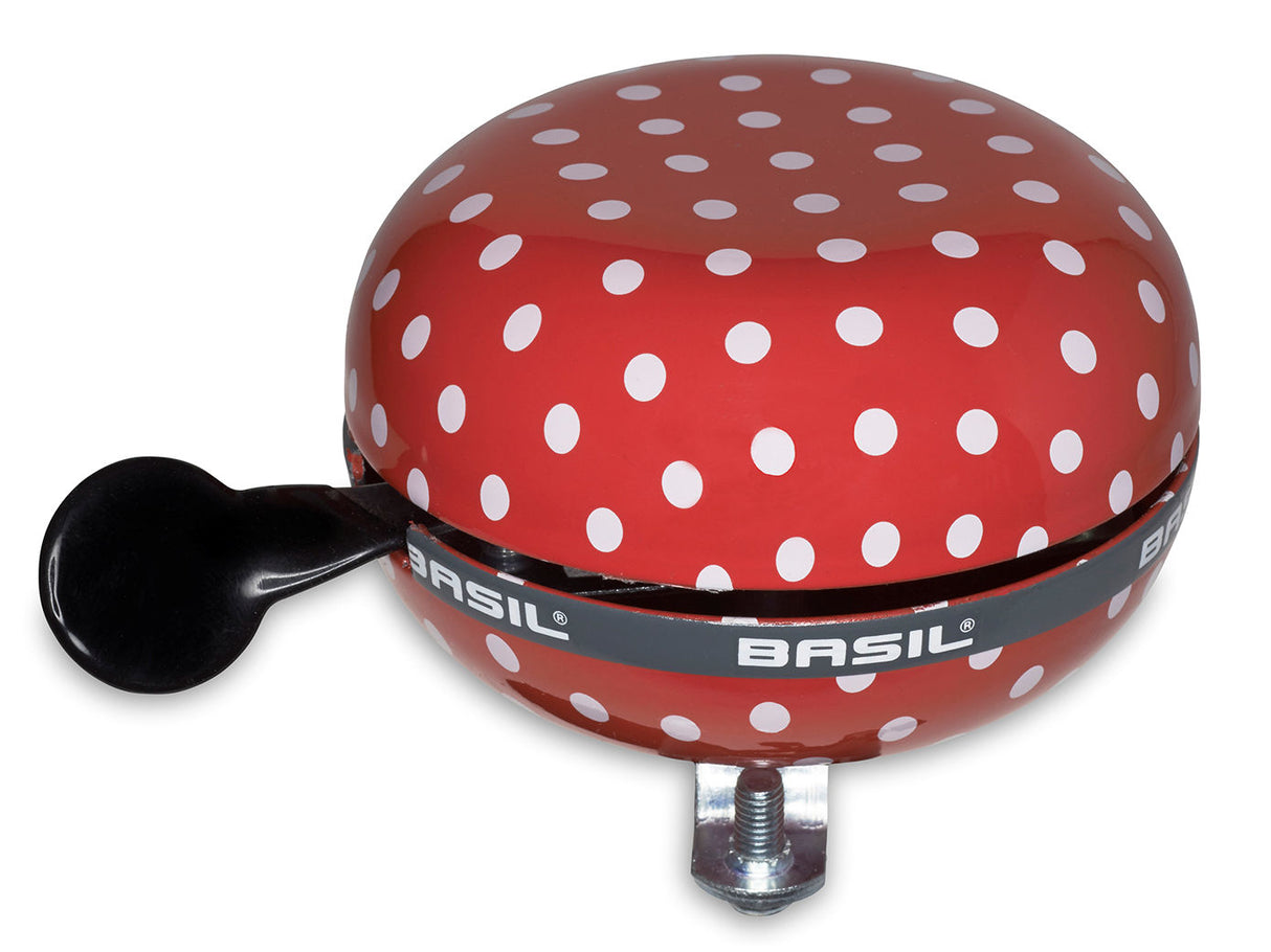 Basil Polkadot - Cykelklokke - 80 mm - Rød hvid