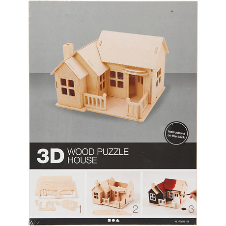 Creativ company https: www.cchobby.nl 3d-houten-constructie-set-huis-met-terras-afm-19x17-5x15-1-stuk