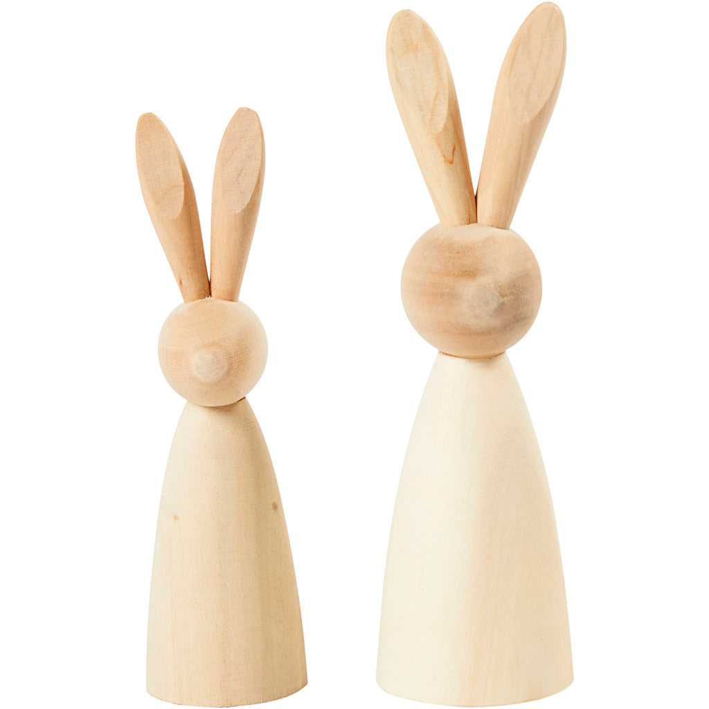 Creativ company http: www.cchobby.nl houten-konijnen-h-12-14-cm-d-3-5-4-cm-2-stuk-1-doos