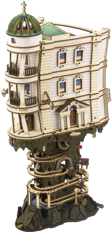 Ugears 3d modelbouw - gringotts bank marble run™ - harry potter™ - mechanisch bouwpakket hout - 14 jaar
