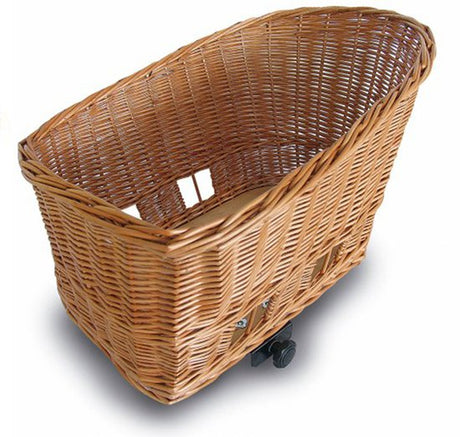 Basil Pasja - Dog Bike Basket - Stor - 50 cm - Bakre kurv - Naturlig