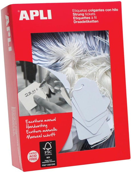 Apli 389 etiket met draad 18x29mm doos a 1000 stuks