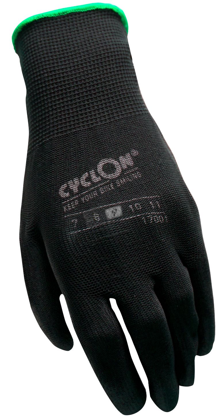 Cyclon Workshop Gloves Pu-Flex Stor M.9 Black-Green pr. 3 sæt