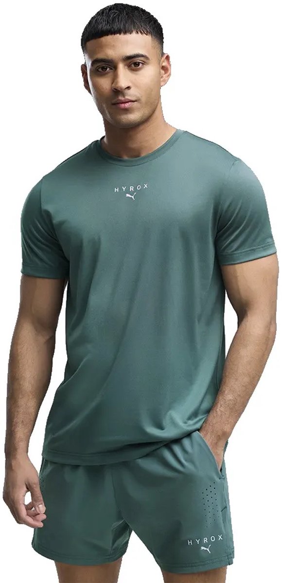 Puma x hyrox poly graphic t-shirt met korte mouwen groen l man
