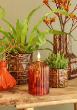 Ideas 4 seasons led kaars tracy ø7,7 x15 cm burgundy met timer