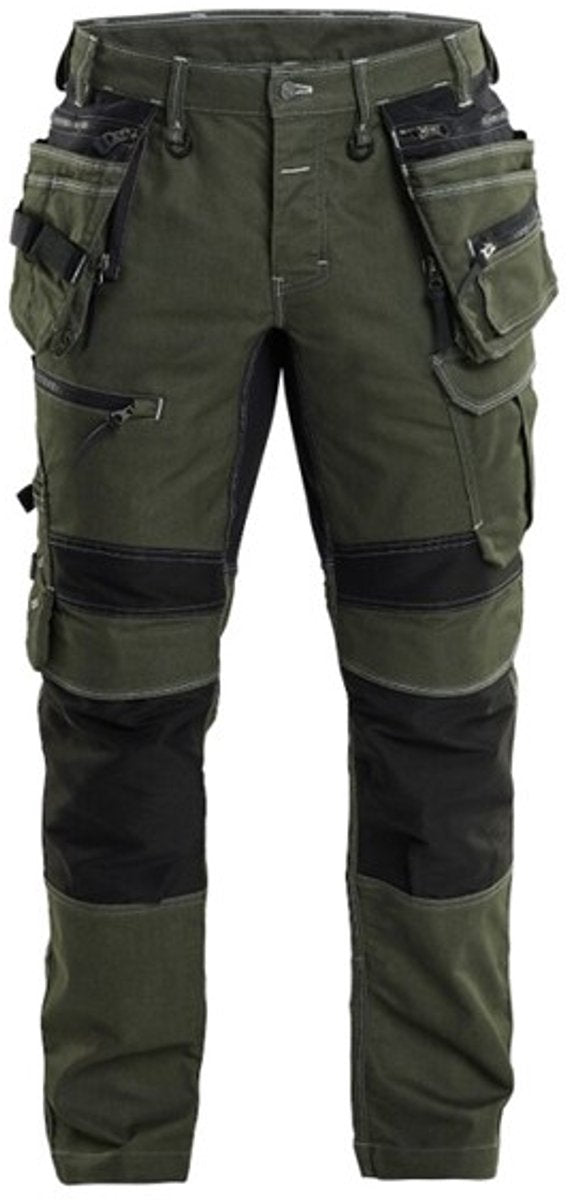 Blåkläder x1900 werkbroek denim stretch herfstgroen zwart maat 50