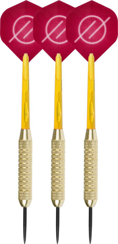 Faver dartpijlenset compleet - reserve shafts - brass coated - rood – 20 gram