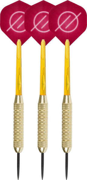 Faver dartpijlenset compleet - reserve shafts - brass coated - rood – 21 gram