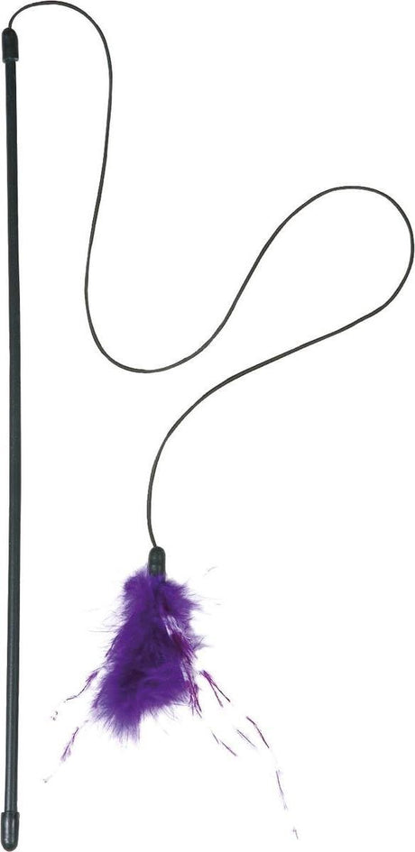 Flamingo kattenspeelgoed hengel plumeau - paars - 93 x 7 x 2 cm one size