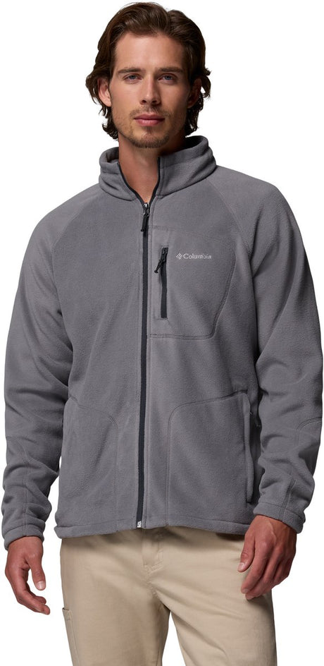 Columbia fast trek ii jacket - fleece vest heren volwassenen - sluiting en zakken met rits - outdoorvest - grijs - maat l
