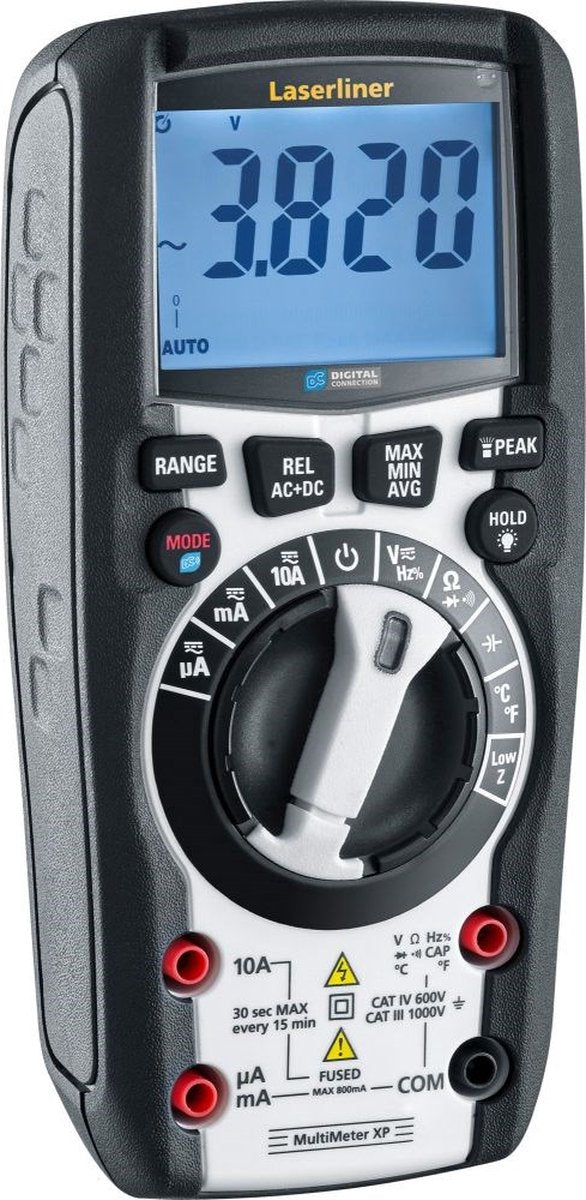 Laserliner 083.037a multimeter digitaal cat iii 1000 v, cat iv 600 v weergave (counts): 6000